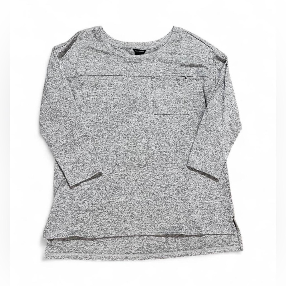 Calvin Klein Women’s Gray 3/4 Sleeve Pocket Top Size Medium – Casual Lightweight